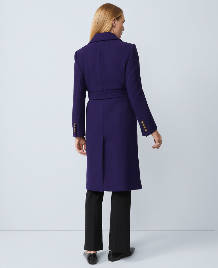 Petite Belted Notch Collar Coat