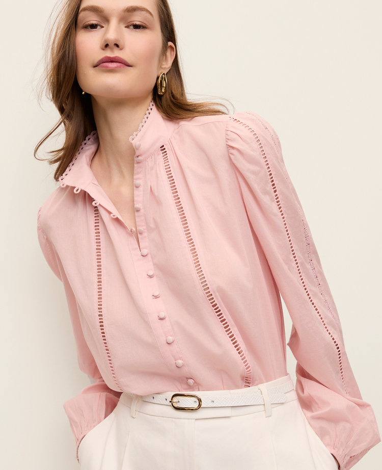 Ann Taylor Embroidered Blouse Women's