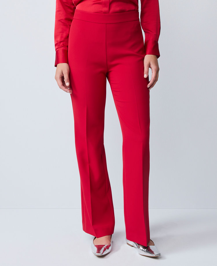 The Flare Trouser in Fluid Crepe — Curvy Fit