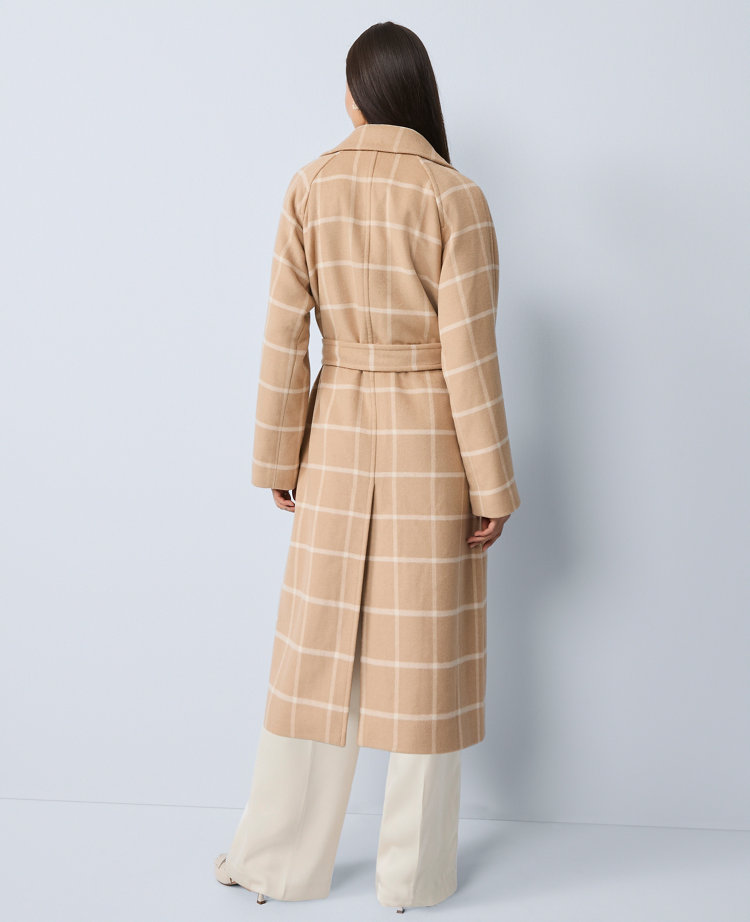 Petite Plaid Belted Coat
