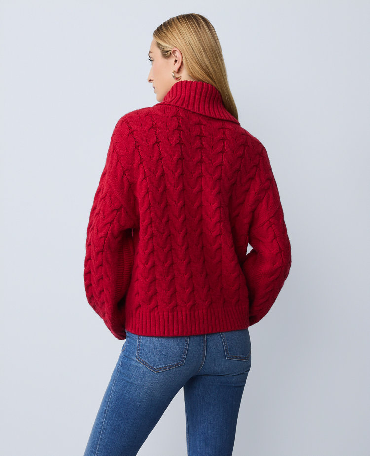 Petite Weekend Collection Cable Turtlneck Sweater