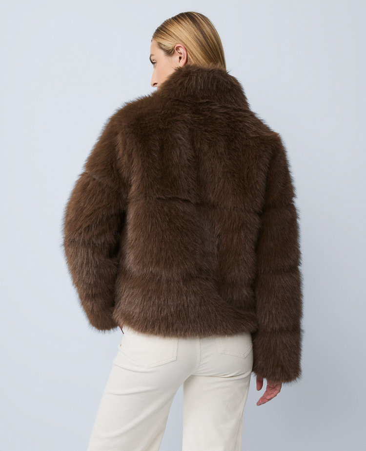 Petite Weekend Collection Faux Fur Short Jacket