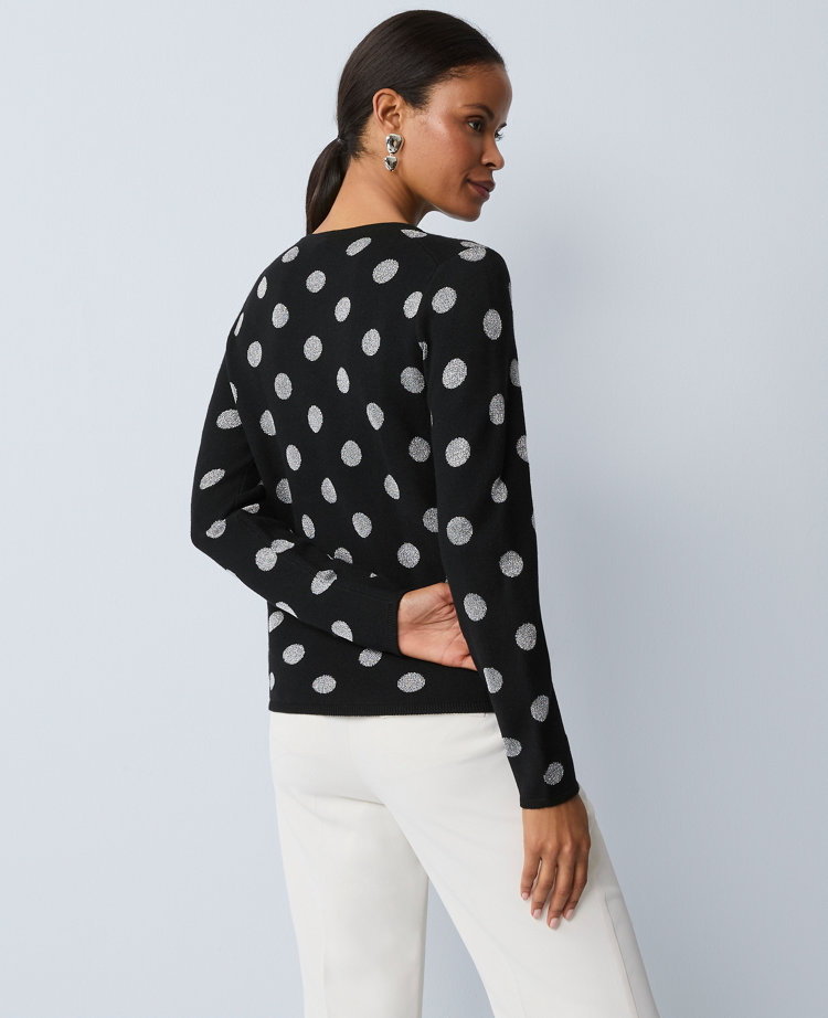 Petite Dotted Essential Crew Neck Sweater