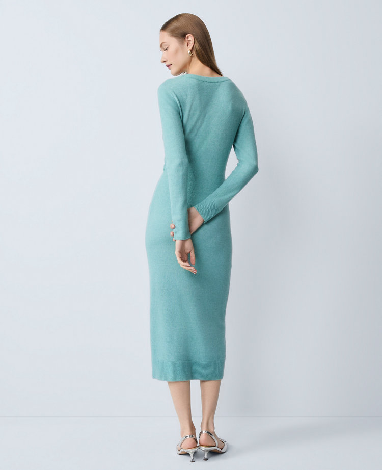 Petite Wrap Effect Sweater Sheath Dress