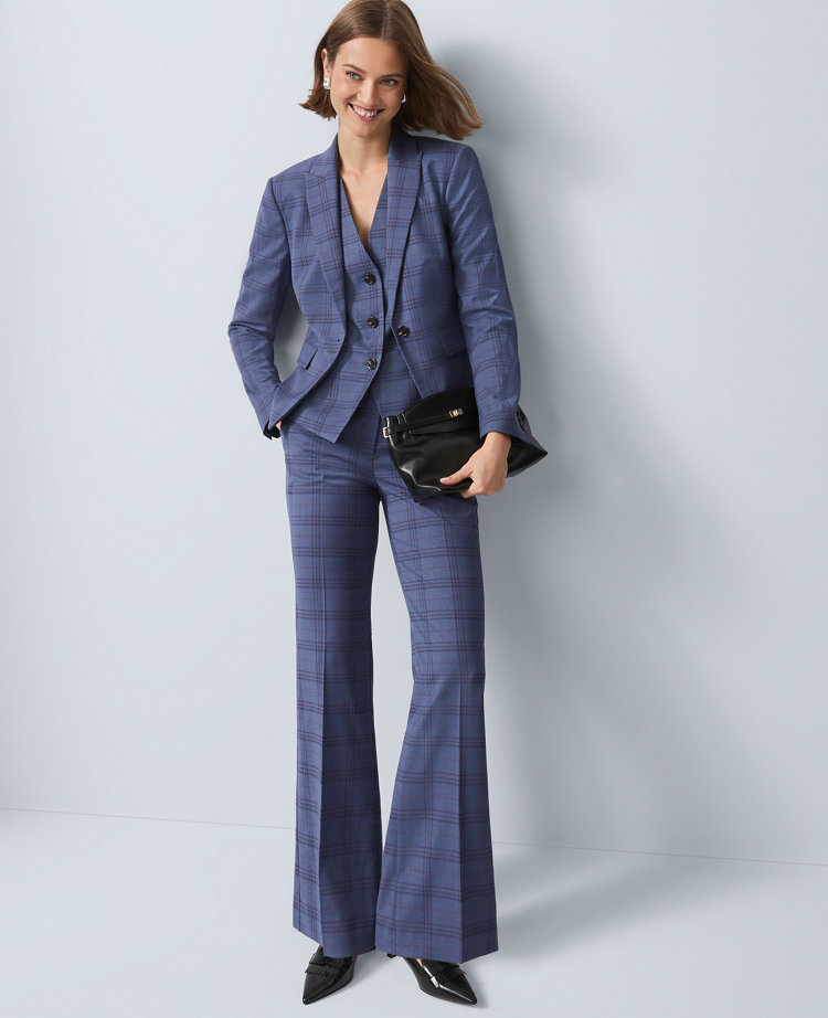 The Petite Flare Trouser in Plaid