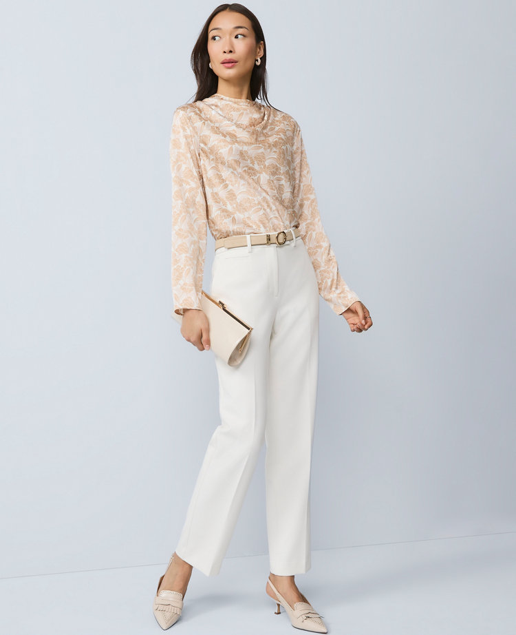 Petite Floral Asymmetric Satin Top