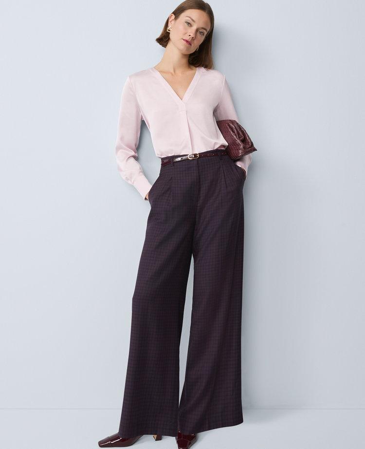 Mixed Media Pleat Front Top