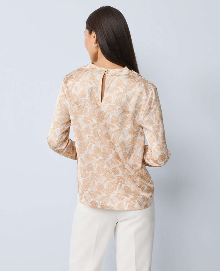 Floral Asymmetric Satin Top