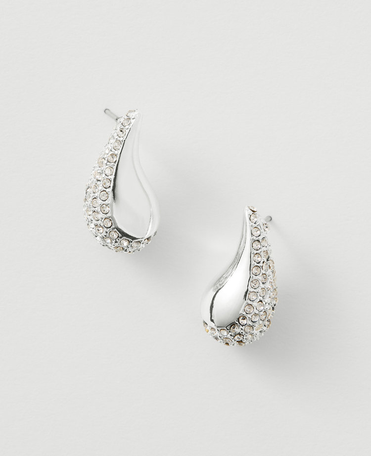 Pave Teardrop Stud Earrings