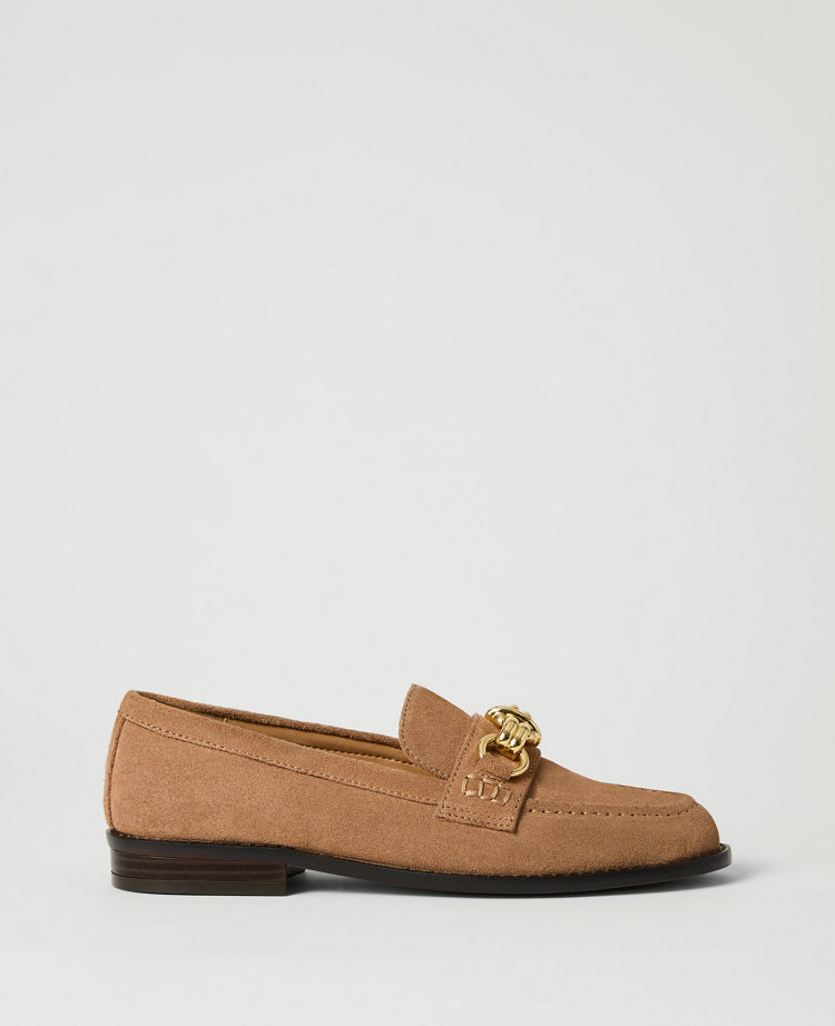 Hardware Embellished Suede Loafer