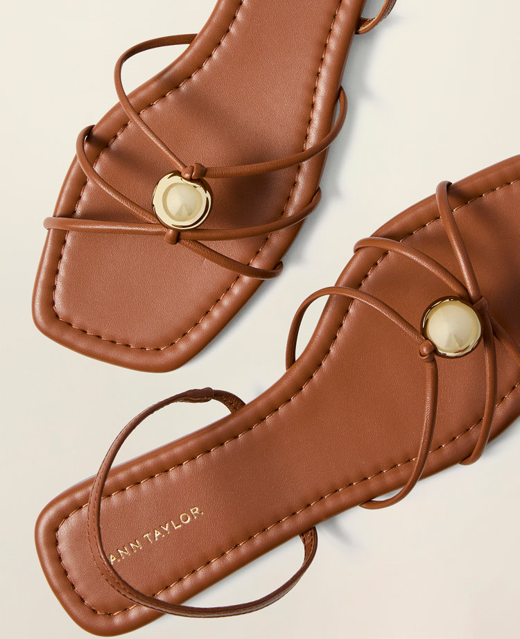 Leather Hardware Embellished Sandal