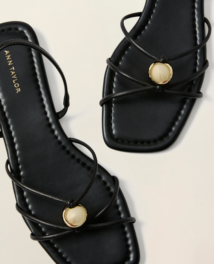 Leather Hardware Embellished Sandal