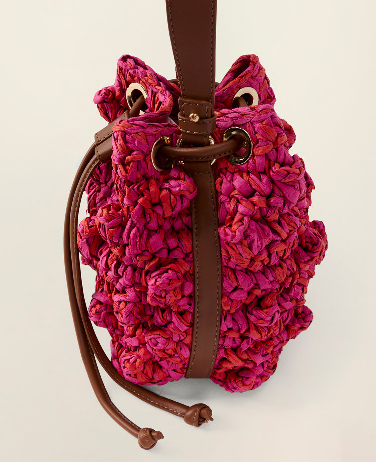 Straw Drawstring Crossbody