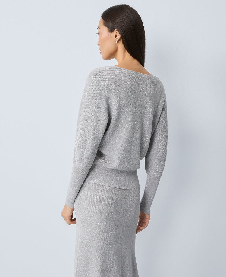 Petite Metallic Ribbed Sweater