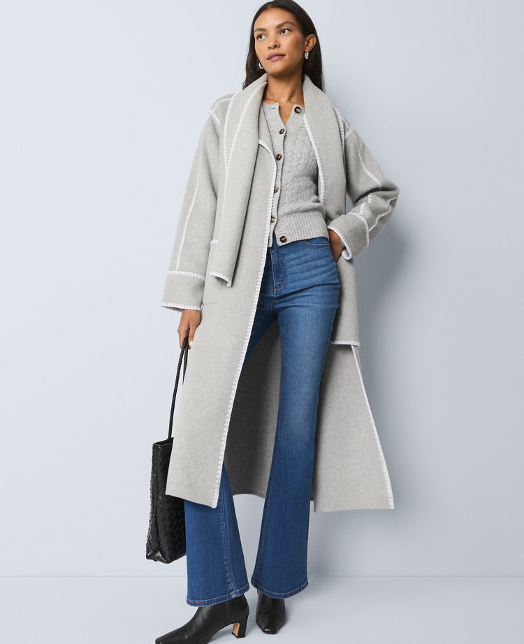 Ann Taylor Petite Weekend Collection Wrap Scarf Coat