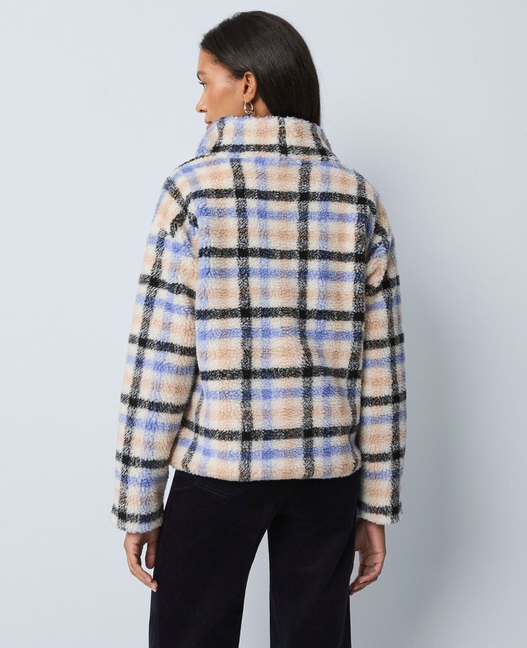 Weekend Collection Plaid Sherpa Pullover