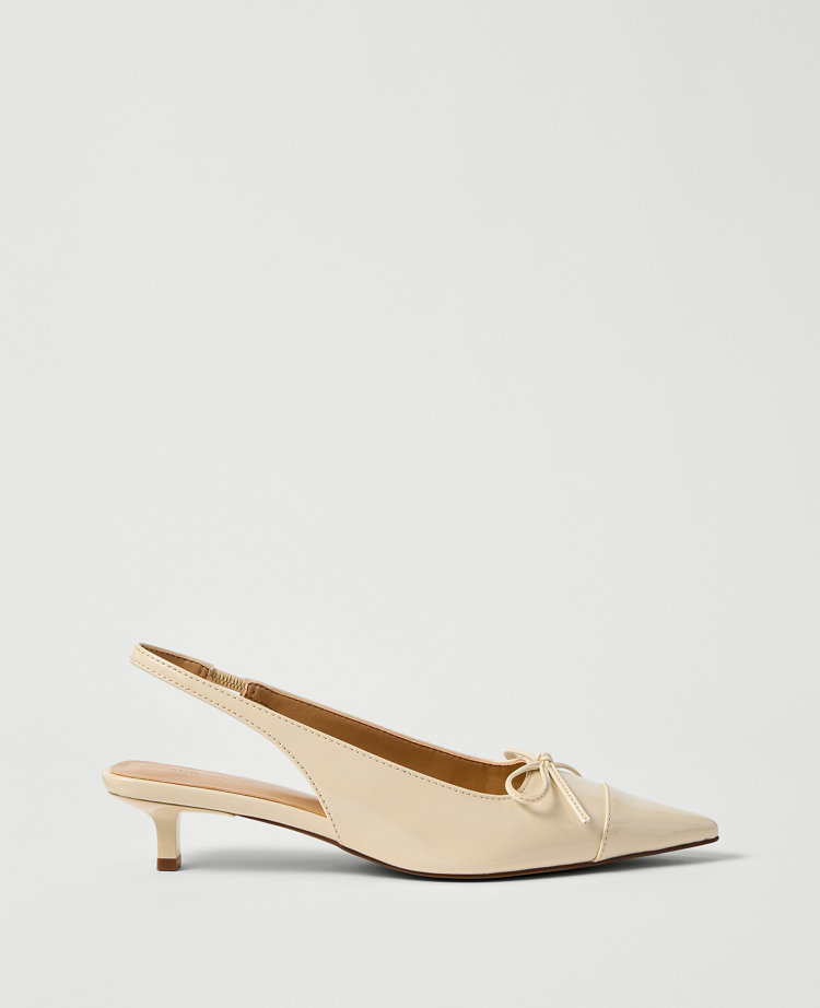 Patent Leather Bow Slingback Pump