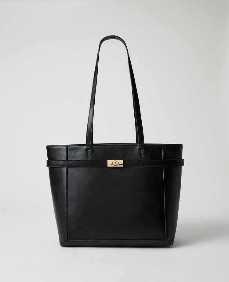 Belted Leather Tote
