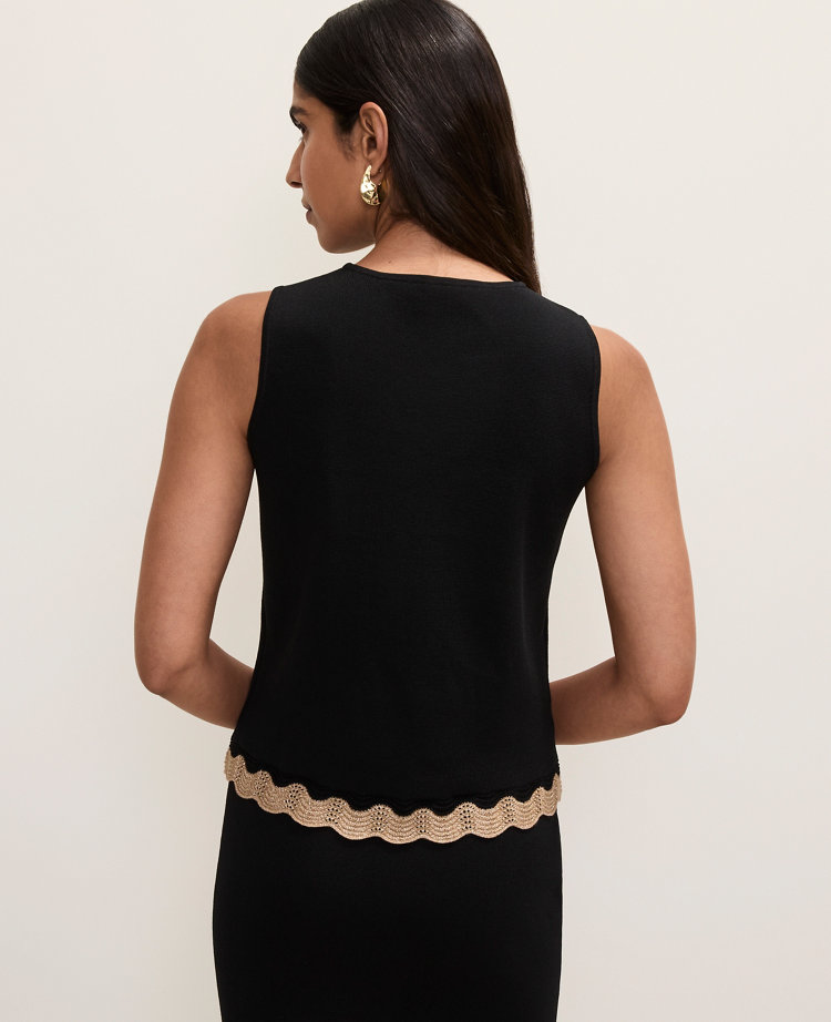 Metallic Trim Sweater Shell