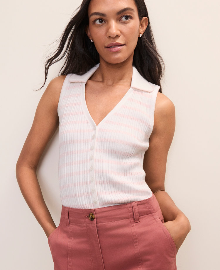 Weekend Striped Sweater Vest carousel Product Image 1