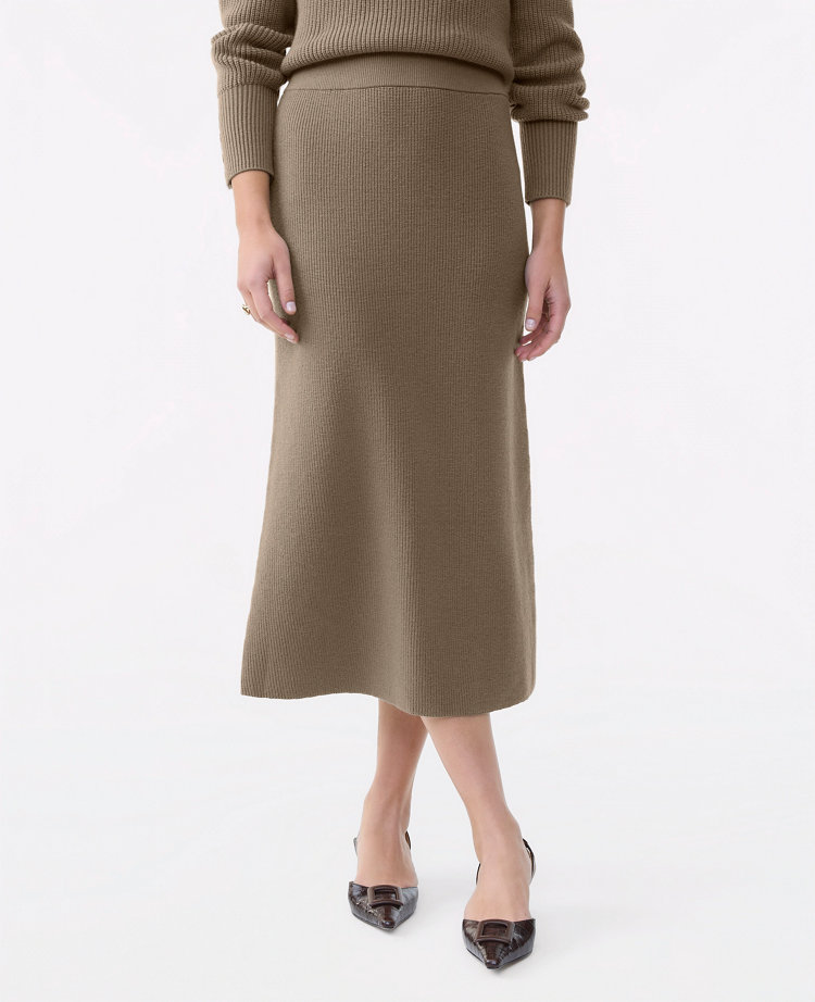 Petite Ribbed Sweater Skirt