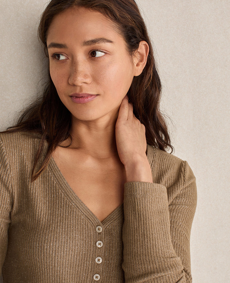Haven Well Within Brushed Rib Knit Long Sleeve Henley