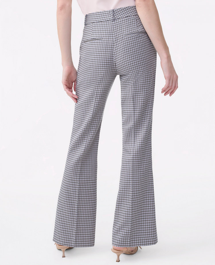Ann Taylor The Jayne Trouser Houndstooth — Curvy Fit Blue/Tan Multi Women's