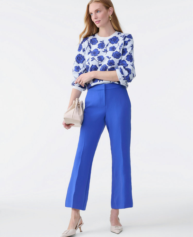 The Petite Relaxed Jayne Trouser in Textured Crepe
