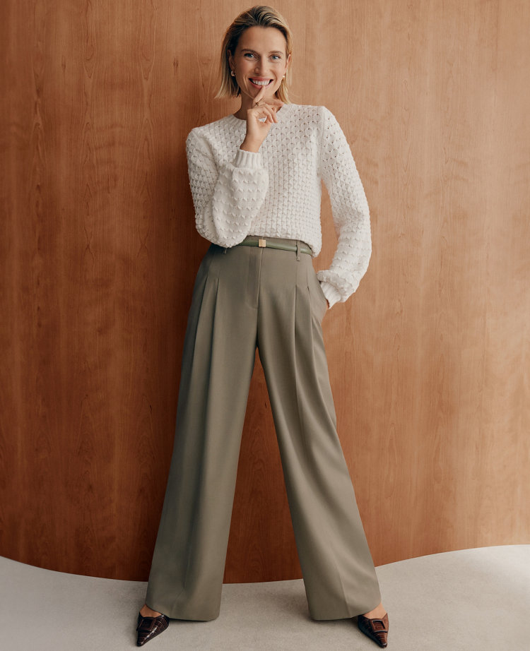 The Petite Pleated Wide-Leg Pant