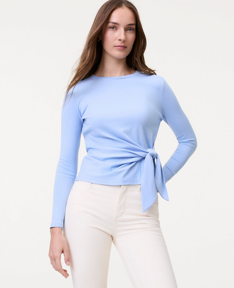 Petite Weekend Collection Tie Waist Top