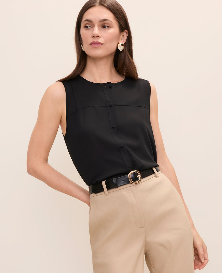 Mixed Media Button Down Top