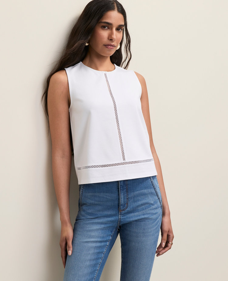 Ponte Lace Trim Shell