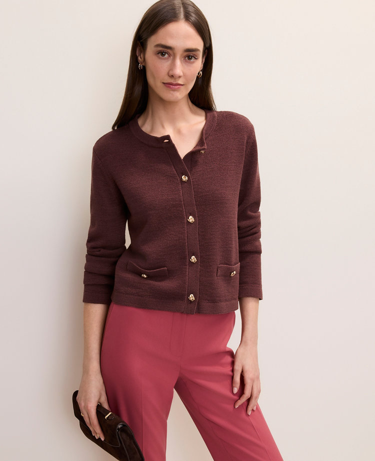 Crew Neck Sweater Jacket