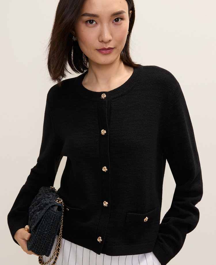 Crew Neck Sweater Jacket