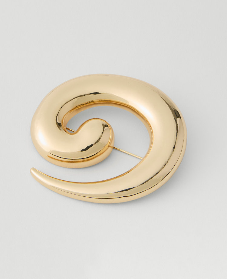 Ann Taylor Metal Swirl Brooch In Gold