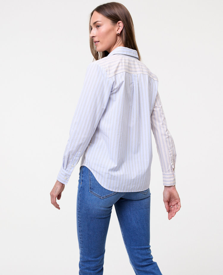 Petite Weekend Collection Striped Relaxed Perfect Shirt