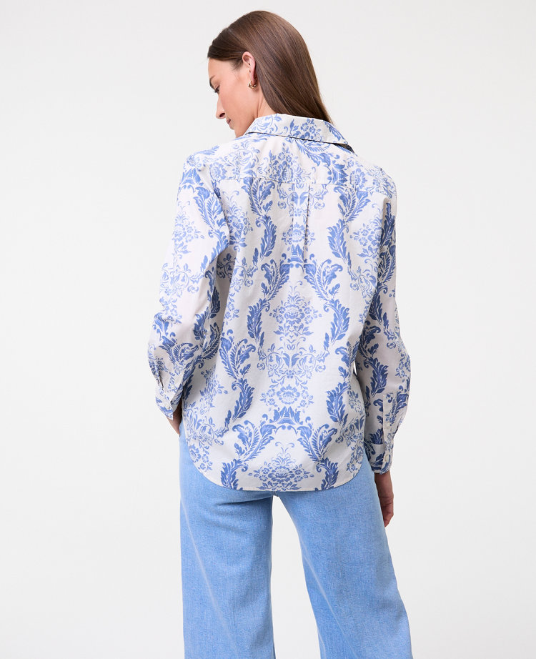 Petite Weekend Collection Toile Relaxed Perfect Shirt