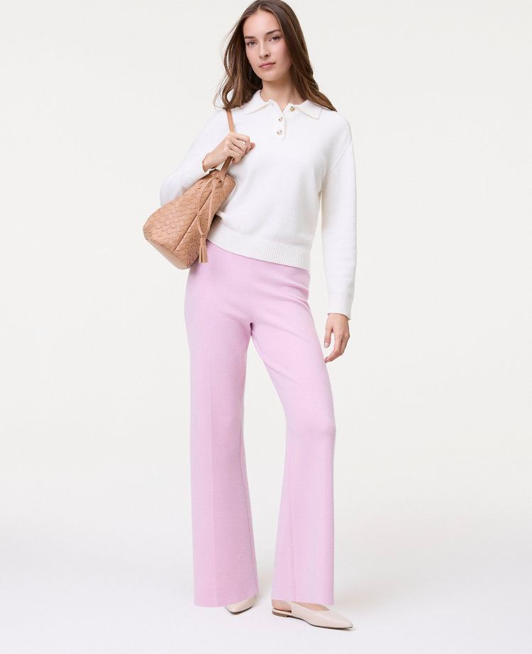 Petite Weekend Easy Fit Wide-Leg Sweater Pant