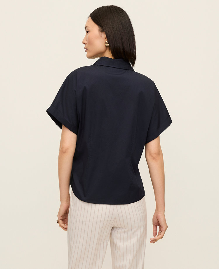 Collared Tie Waist Top