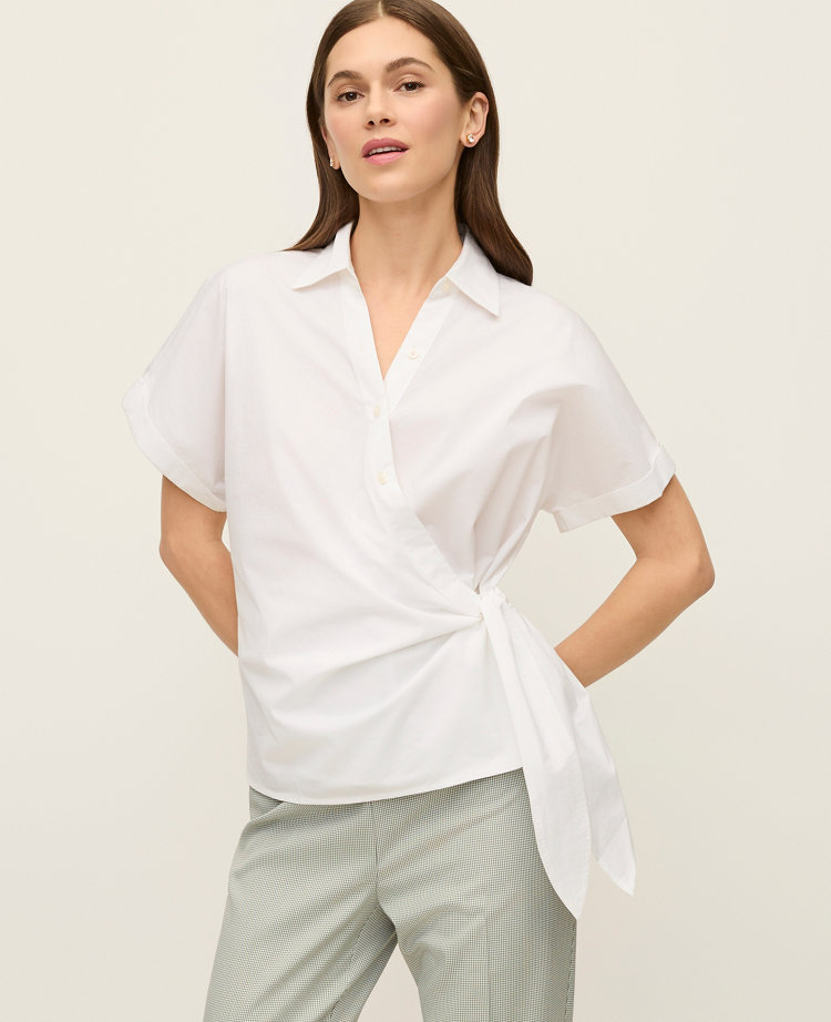 Collared Tie Waist Top