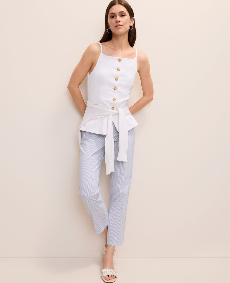 The Ankle Pant in Seersucker carousel Product Image 1