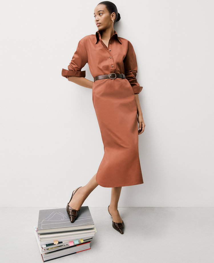 Petite Belted Midi Shirtdress
