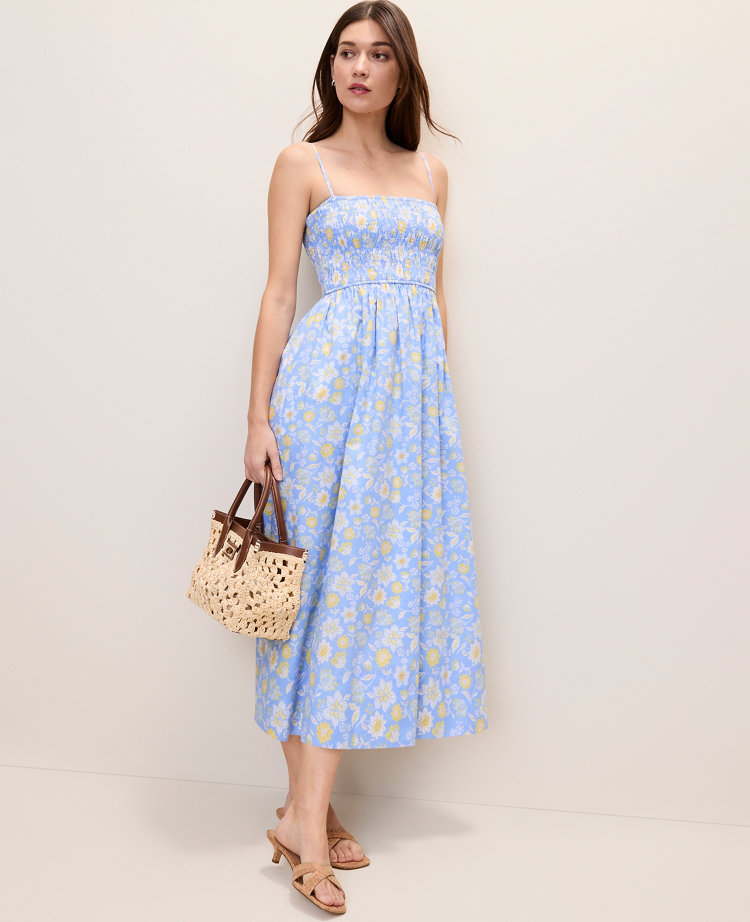 Weekend Floral Smocked Midi Dress
