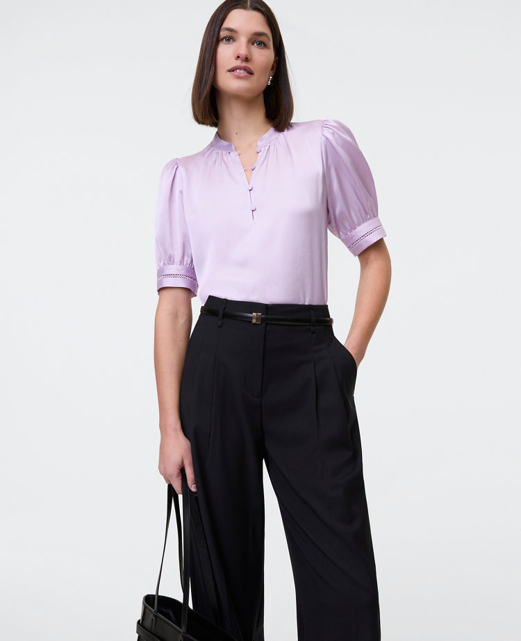 Lace Trim Mixed Media Top