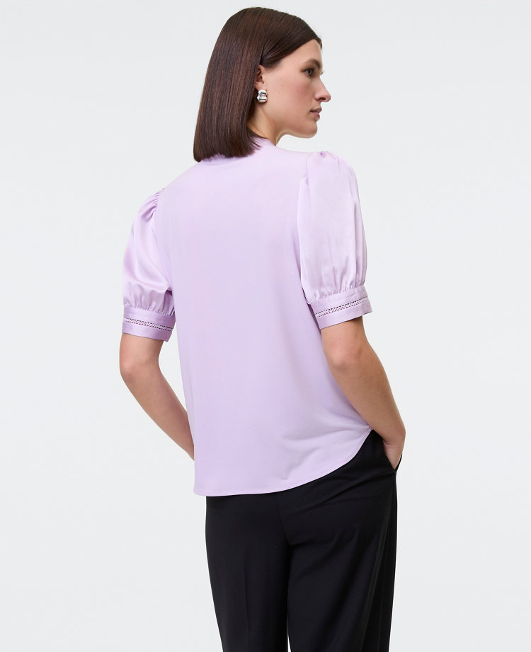 Lace Trim Mixed Media Top