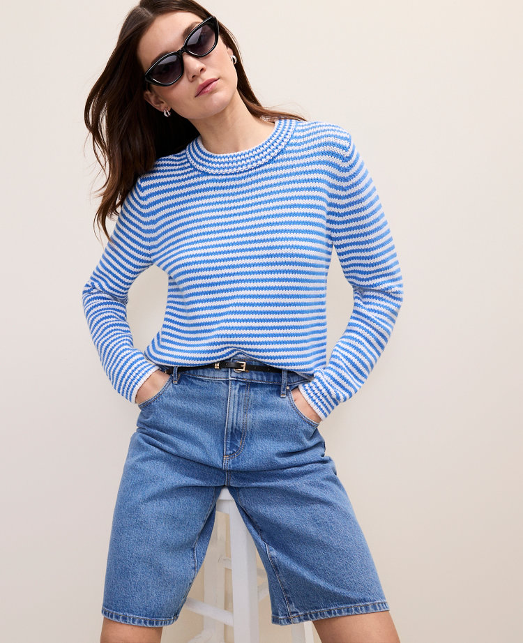 Weekend Striped Crew Neck Sweater
