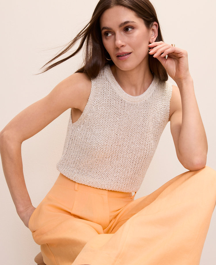 Sequin Metallic Sweater Shell