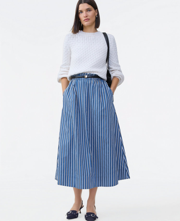 Petite Striped Maxi Skirt