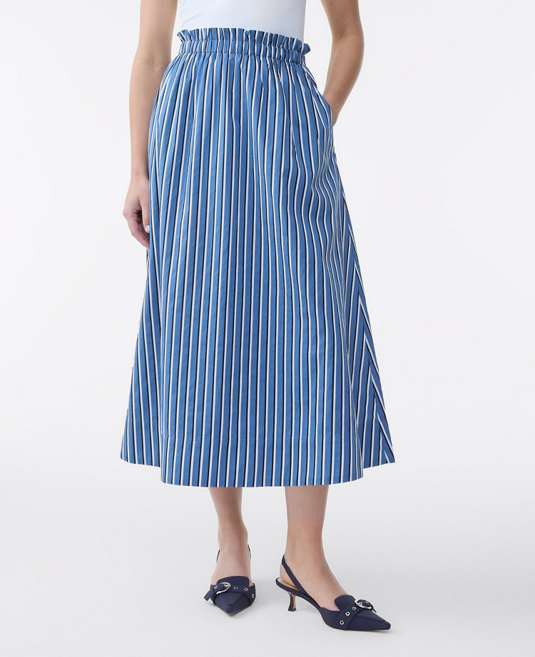 Ann Taylor Petite Striped Maxi Skirt Cold Plunge Women's