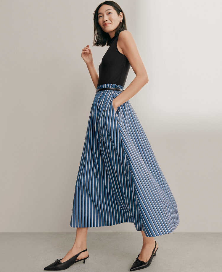 Petite Striped Maxi Skirt
